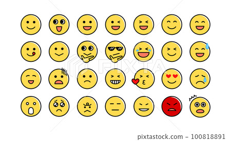 simple emoticon set 100818891