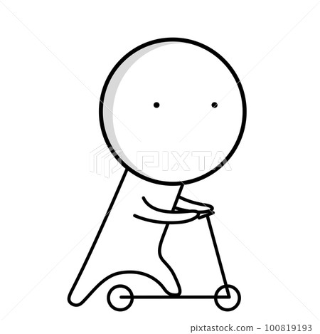 Man riding a scooter fast 100819193