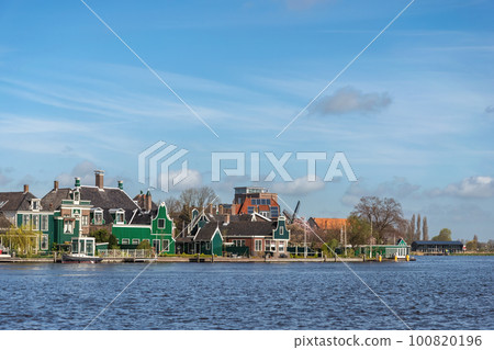 Dutch traditional house at Zaanse Schans Village near Amsterdam Netherlands 100820196