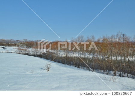 北海道雪景中別川 北海道雪景中別川 100820667
