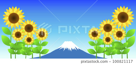 Sunflower field and Mt. Fuji Sunflower field and Mt. Fuji 100821117