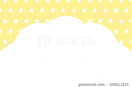 流行可愛的星星和雲框黃色 100821835