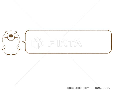 Beaver facing the front. with speech bubble 100822249