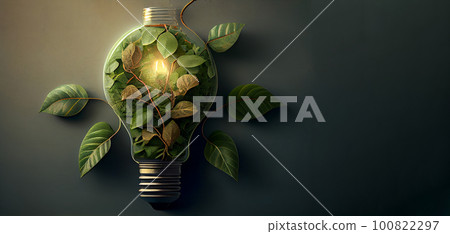 Eco friendly grass lightbulb fresh leaves, Concepts of environmental conservation circular economy environment sustainability, Renewable Energy, Generative AI Eco friendly grass lightbulb fresh leaves, Concepts of environmental conservation circular economy environment sustainability, Renewable Energy, Generative AI 100822297