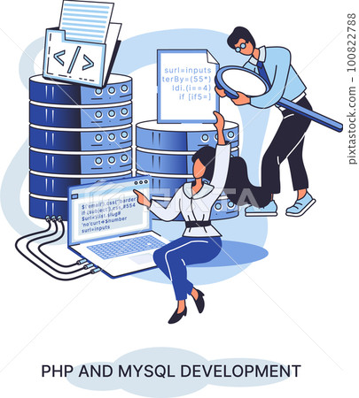 PHP and MySql development. Software website developer, programmer service, programming language 100822788