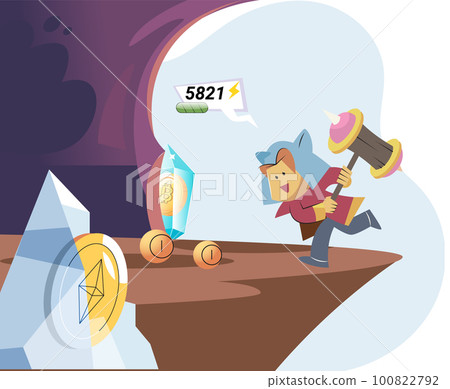 Play to earn games created on basis of blockchain project with elements of NFT, gamification content 100822792