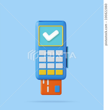 3d Pos terminal with credit card. 100822860