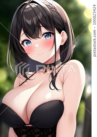 黑色泳裝女孩 黑色泳裝女孩 100823424