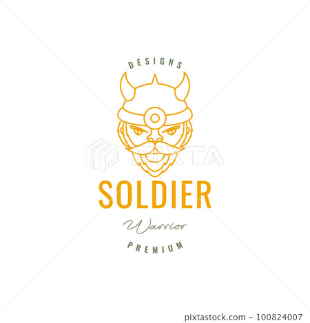 mascot cartoon old man soldier warrior old legend helmet horn line logo design vector mascot cartoon old man soldier warrior old legend helmet horn line logo design vector 100824007