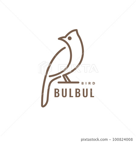 bird beauty bulbul line art minimal modern logo design vector 100824008