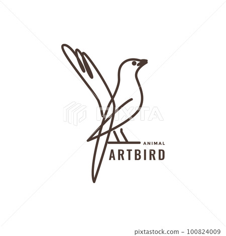 animal bird long tail magpie line art modern logo design vector animal bird long tail magpie line art modern logo design vector 100824009