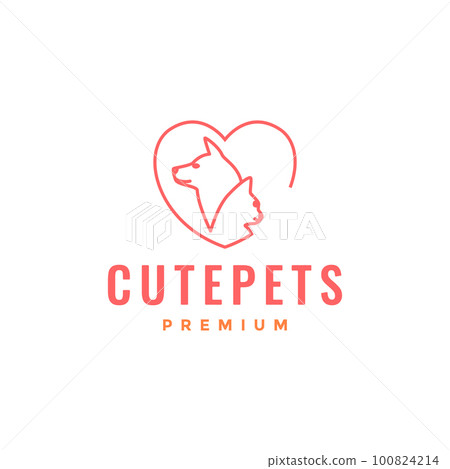 pets life friend cat dog love hearth line art minimal logo design vector pets life friend cat dog love hearth line art minimal logo design vector 100824214