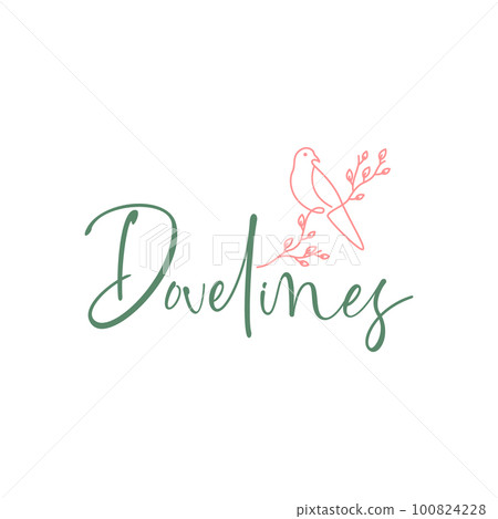 pigeon dove perched twig tree feminine beauty line art logo design vector pigeon dove perched twig tree feminine beauty line art logo design vector 100824228