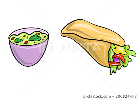 Collection of delicious American food Stock Vector