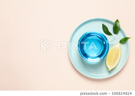 Concept of tasty hot drink, Anchan tea, space for text Concept of tasty hot drink, Anchan tea, space for text 100824924
