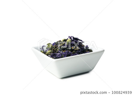Concept of tasty hot drink, Anchan tea, isolated on white background Concept of tasty hot drink, Anchan tea, isolated on white background 100824939