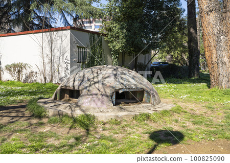Postbllok - Checkpoint monument in Tirana, Albania. Postbllok - Checkpoint monument in Tirana, Albania. 100825090