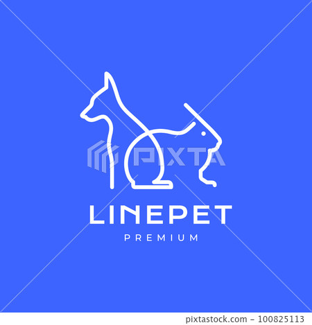 animal pets rabbit hare with dog geometric modern line art simple minimal logo design vector animal pets rabbit hare with dog geometric modern line art simple minimal logo design vector 100825113
