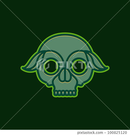 skull cranium brainpan green leaves simple sticker logo design vector skull cranium brainpan green leaves simple sticker logo design vector 100825120