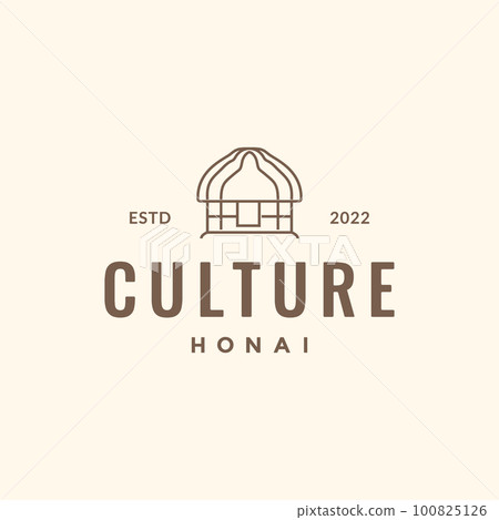 indonesian culture tribe home wood honai line hipster logo design vector indonesian culture tribe home wood honai line hipster logo design vector 100825126