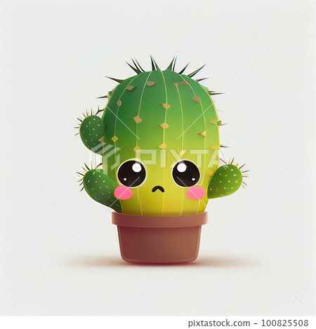 character design cartoon cute cactus on isolated background (Created with Generative AI technology). character design cartoon cute cactus on isolated background (Created with Generative AI technology). 100825508