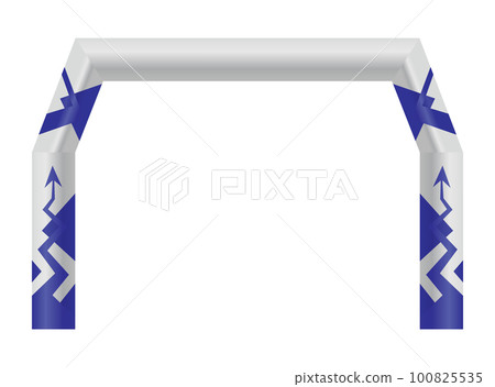 Inflatable arch. Template for advertising arch. Suitable for events, races, marathon or other sports. Marathon start or finish entrance. Vector illustration 100825535