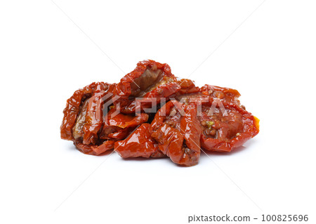 Concept of tasty food - delicious dried tomato, isolated on white background 100825696