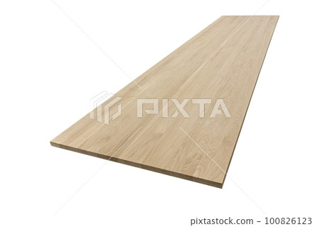 furniture board made of solid oak lamellar on a white background 100826123