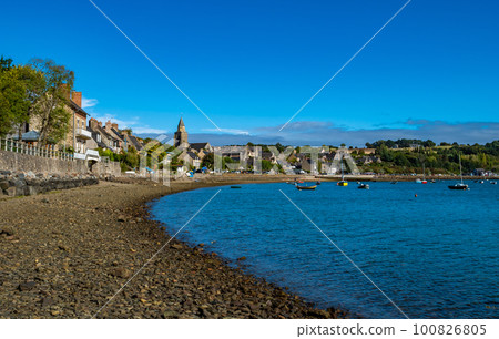 Picturesque Breton Village Saint Suliac At The Atlantic Coast In Department Ille et Vilaine In Brittany, France Picturesque Breton Village Saint Suliac At The Atlantic Coast In Department Ille et Vilaine In Brittany, France 100826805