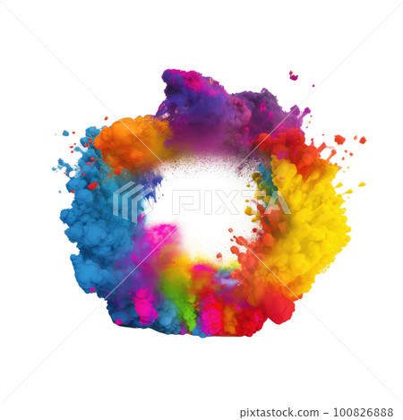 Vivid colorful powder splash. Illustration AI Generative Vivid colorful powder splash. Illustration AI Generative 100826888