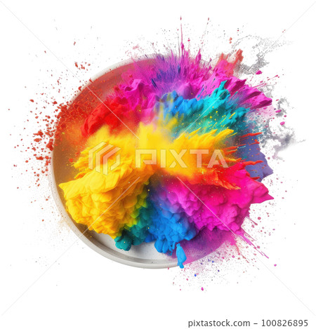 Vivid colorful powder splash. Illustration AI Generative Vivid colorful powder splash. Illustration AI Generative 100826895