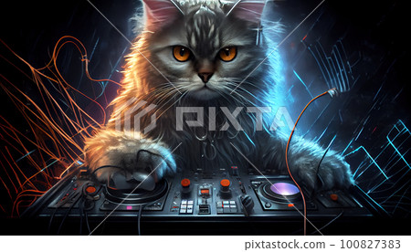 disc jockey dj kitten disc jockey dj kitten 100827383