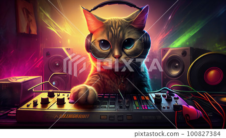 disc jockey dj kitten 100827384