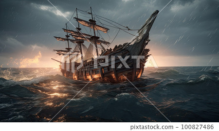 Fighting pirates ships Fighting pirates ships 100827486