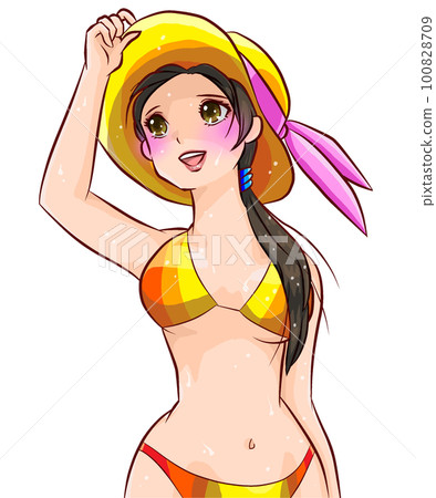 穿著比基尼泳裝的女人 100828709