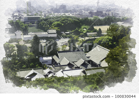 水彩風格 彥根城 彥根城博物館 滋賀縣彥根市 100830044