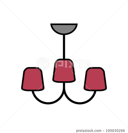 Chandelier icon on white. 100830266