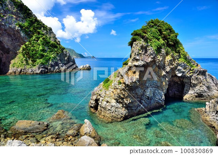 奄美大島大和村德濱懸崖和美麗的海岸 奄美大島大和村德濱懸崖和美麗的海岸 100830869