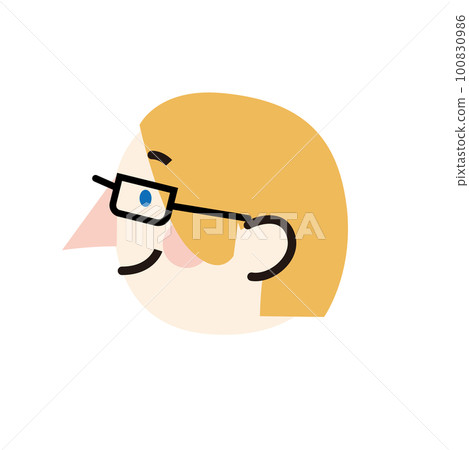 長長的金發微笑白種人的側面輪廓 100830986