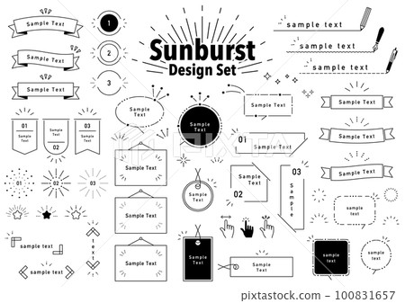 Sunburst Design Set Simple Sunburst Headline Frameset Sunburst Design Set Simple Sunburst Headline Frameset 100831657