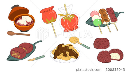 手繪風和菓子 手繪風和菓子 100832043