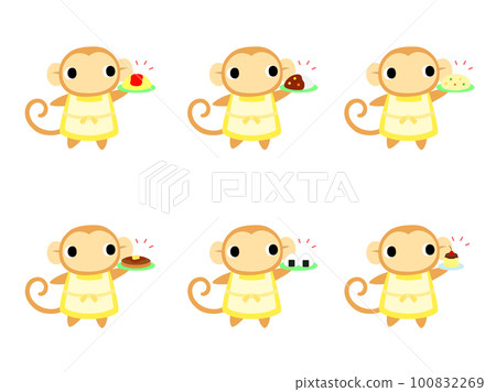 Kitchen monkey icon set 2 Kitchen monkey icon set 2 100832269