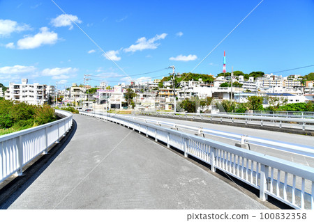 高安橋 / 從仁波川眺望高安台（沖繩縣豐見城市）[2023 年 2 月] 100832358