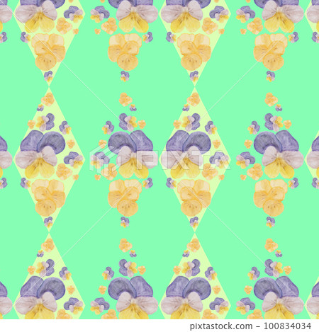 Pattern background material using viola flowers Pattern background material using viola flowers 100834034