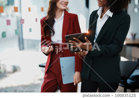 Multiethnic business, Beautiful American African with asian businesswomans people in meeting. Accountant people do document, tax, exchange, accounting and Financial advisor. Multiethnic business, Beautiful American African with asian businesswomans people in meeting. Accountant people do document, tax, exchange, accounting and Financial advisor. 100835128