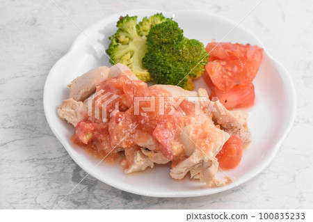 蒸雞肉番茄醬 100835233