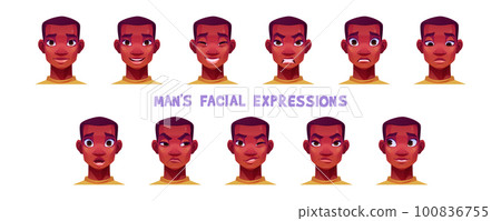 African American man facial expressions 100836755