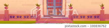 Castle, palace with wooden doors and terrace Castle, palace with wooden doors and terrace 100836762
