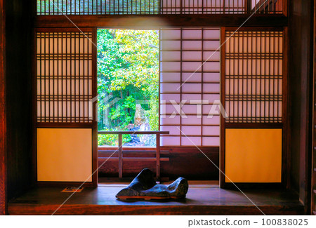 Hojo and garden of Myoshinji Taizo-in Temple, Kyoto 100838025