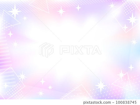 Glittering geometric figures and purple gradation background horizontal Glittering geometric figures and purple gradation background horizontal 100838745
